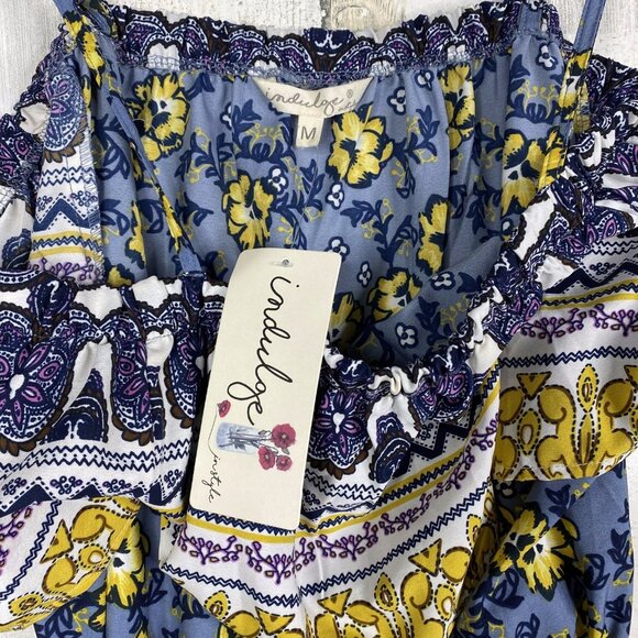 NWT Indulge In Style Blue & Yellow Sundress Sz M - Picture 4 of 5